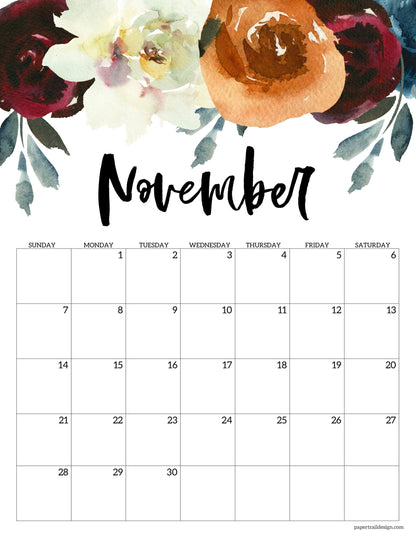 🌸 2027 Floral Calendar