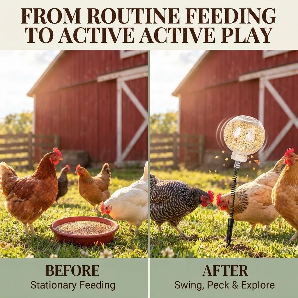 📍Interactive Swinging Chicken Feeder Toy