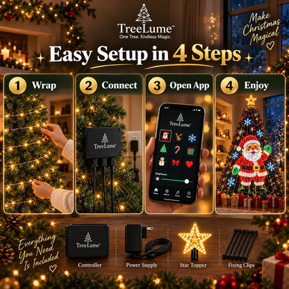 Smart App-Controlled Pixel Christmas Tree Lights, 134 Dynamic Animations & Music Sync LED Lights for Xmas Tree Decoration
