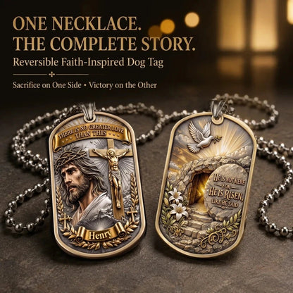 Personalized Reversible Faith Dog Tag Necklace – Wear the Complete Story of Sacrifice & Victory
