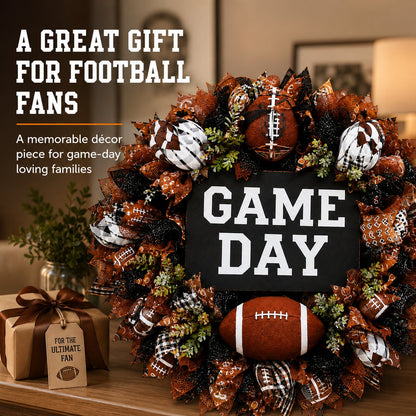 🏈 Handmade Style Football Wreath – Add Game Day Energy To Your Home