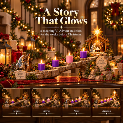 ⏰ LAST DAY 50% OFF-✝️Four Weeks to Bethlehem™ | Lighted Nativity Advent Collection 🕯️