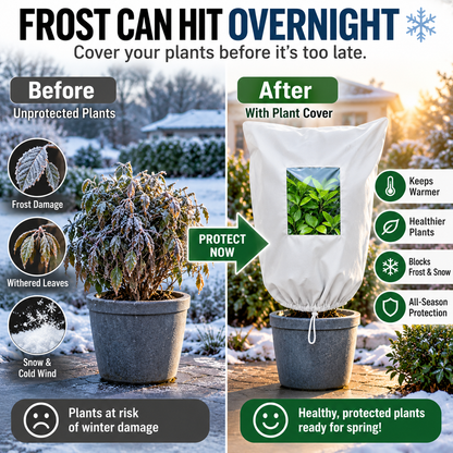 🌿🧊 WINTER GARDEN ESSENTIAL | Plant Frost Protection Cover – Breathable Reusable Cover for Shrubs, Pots & Young Trees
