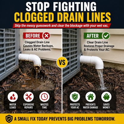 ⚡ Unclog AC Drain Lines Fast – Wet Vac Drain Cleaning Adapter