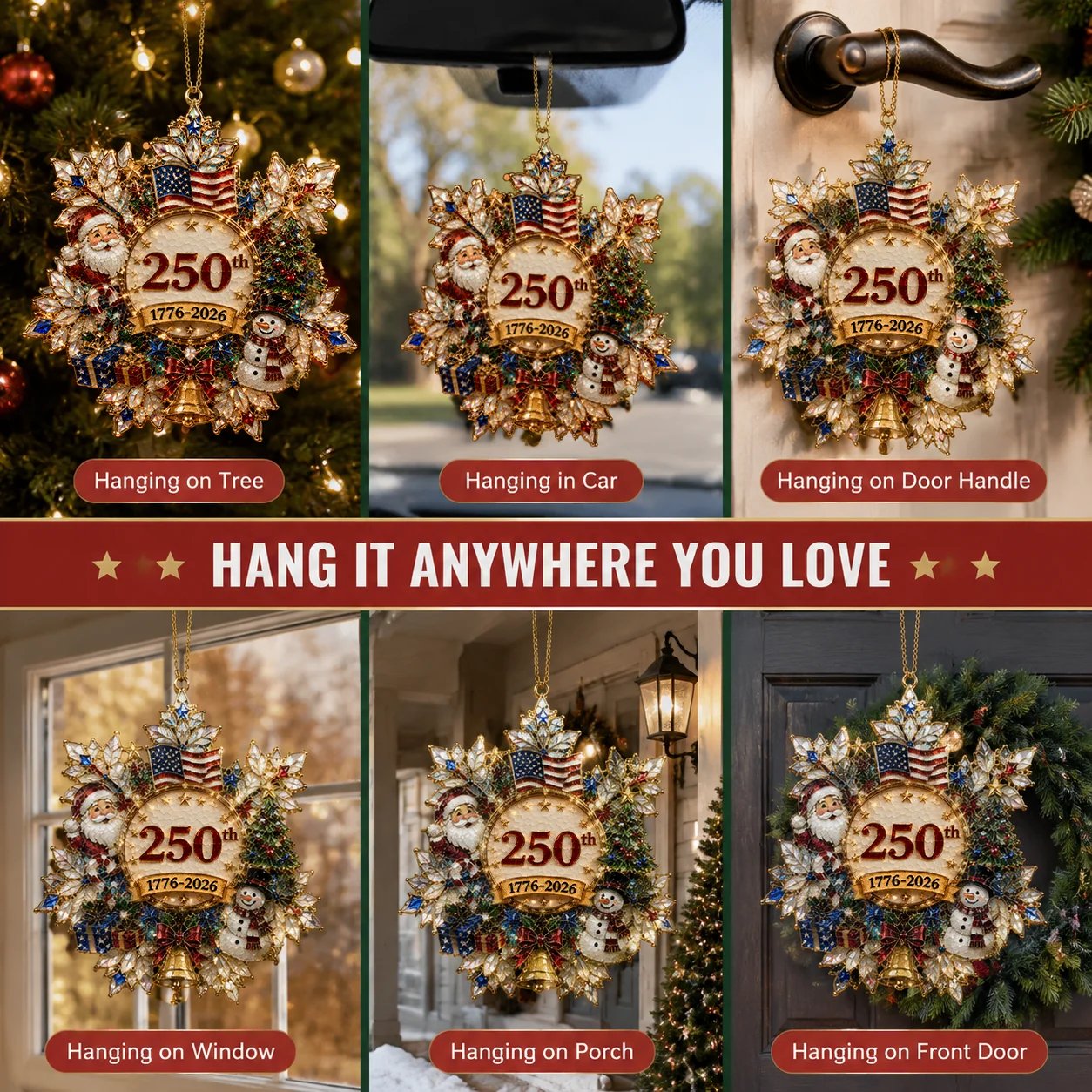 🔥🎁USA 250th Anniversary Christmas Ornament — Limited Edition Holiday Keepsake