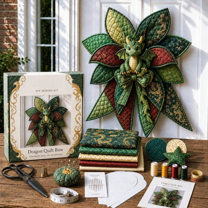 🔥LAST DAY 50% OFF - 🎀 Beginner-Friendly Oversized Quilted Bow Sewing Kit | Coordinated Printed Fabrics, Batting, Pre-Designed Templates & Complete Supplies for a 3D Statement Bow ✨