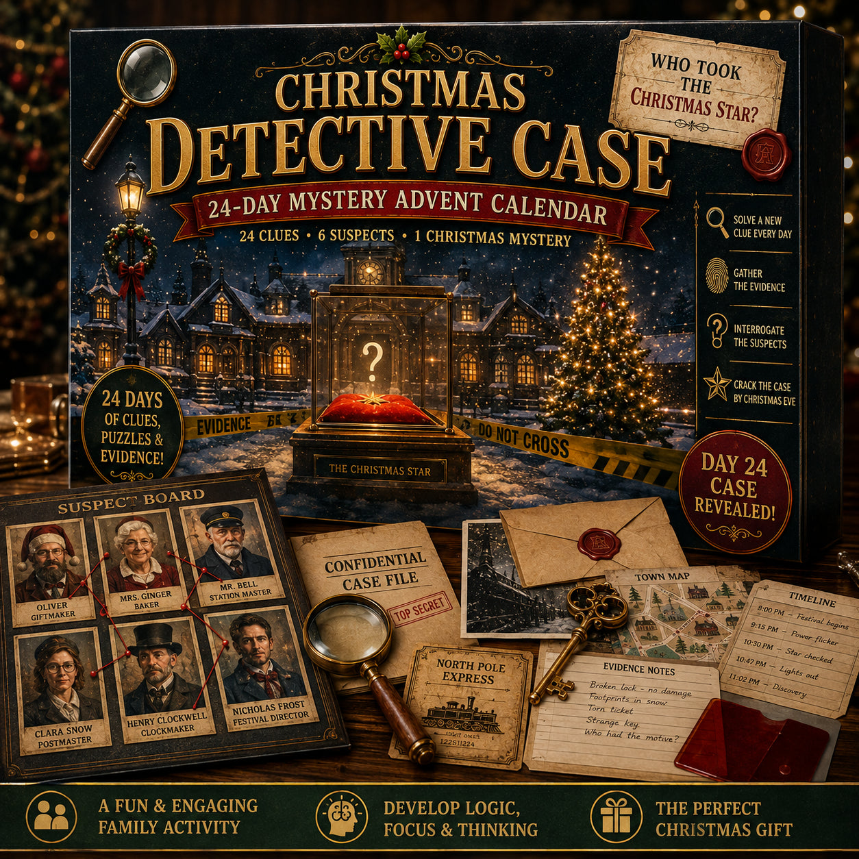 ⏳ Last Day 52% OFF – 24-Day Mystery Adventure Advent Calendar Collection | 24 Clues, Hands-On Puzzles & One Final Reveal
