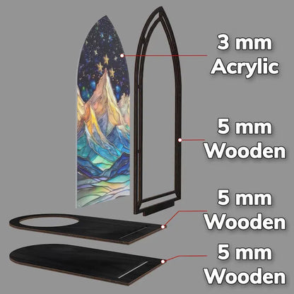 ✨ Fantasy Stained Glass Book Nook – Magical Candle Holder & Book Lover Decor