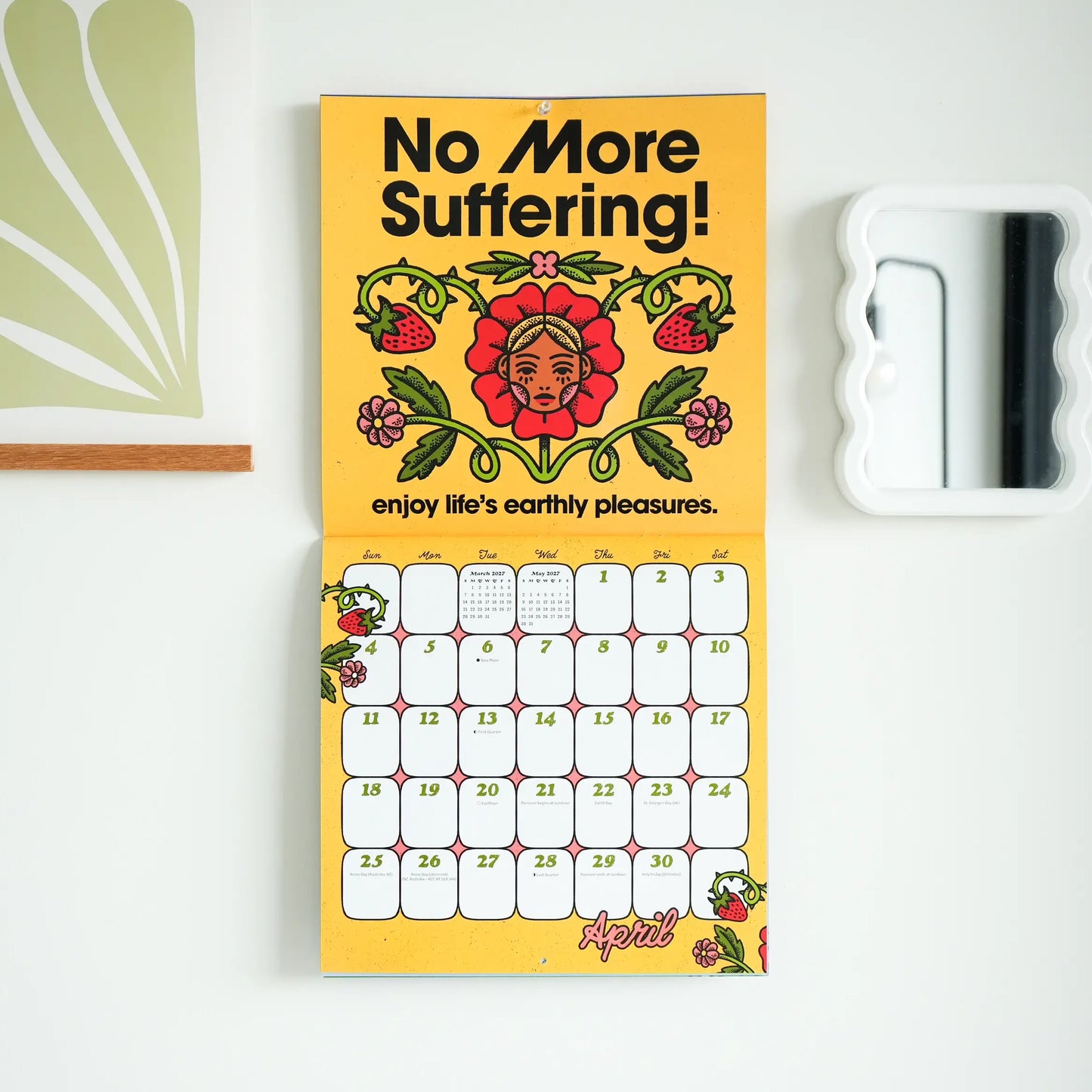 🖤📅2027 Edgy Feminine Wall Calendar – Bold Women’s Artwork with Sticker Sheet Included🌹