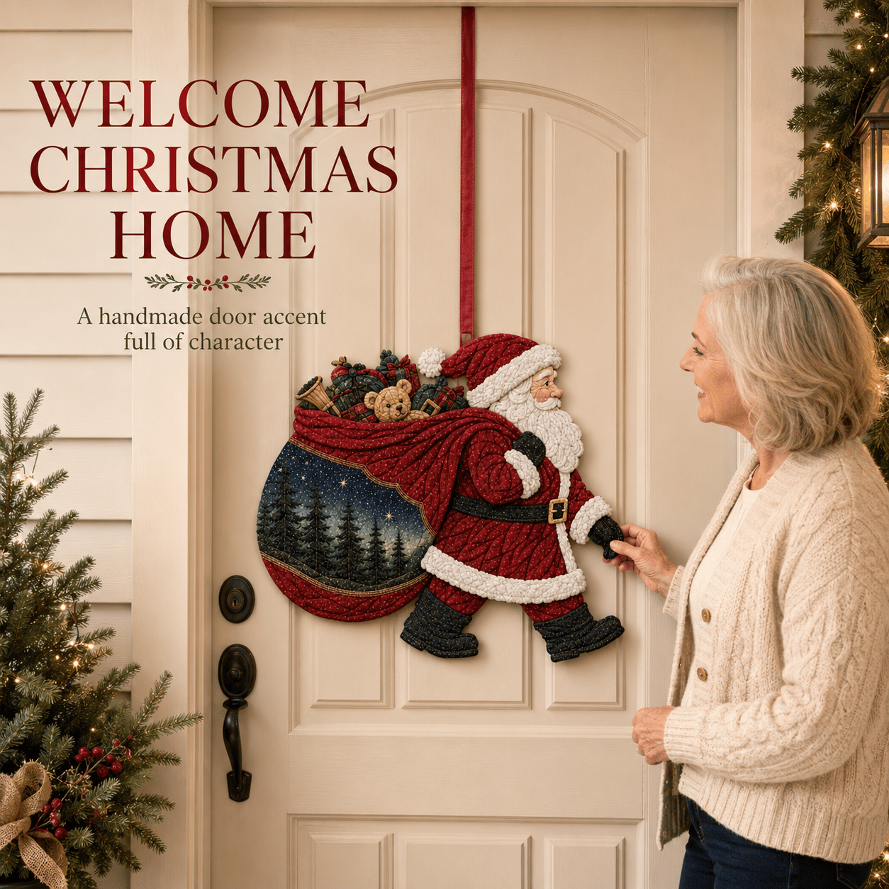 🔥Limited Time 50% OFF - 🧵 Christmas Fabric Art Door Hanging Craft Kit