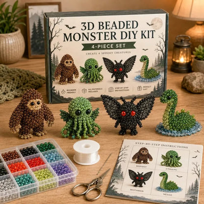 3D Beaded Animal Craft Kit – Relaxing 4-Piece DIY Set