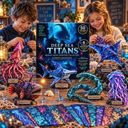 ⏳ Last Day 49% OFF – 🐉 Fantasy Paper Folding Craft Kit | 4 Magical Worlds with 50 Patterned Papers & Step-by-Step Guide ✨