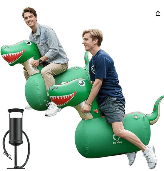 🦖QPAU Inflatable Dinosaur Ride-On Toy for Kids