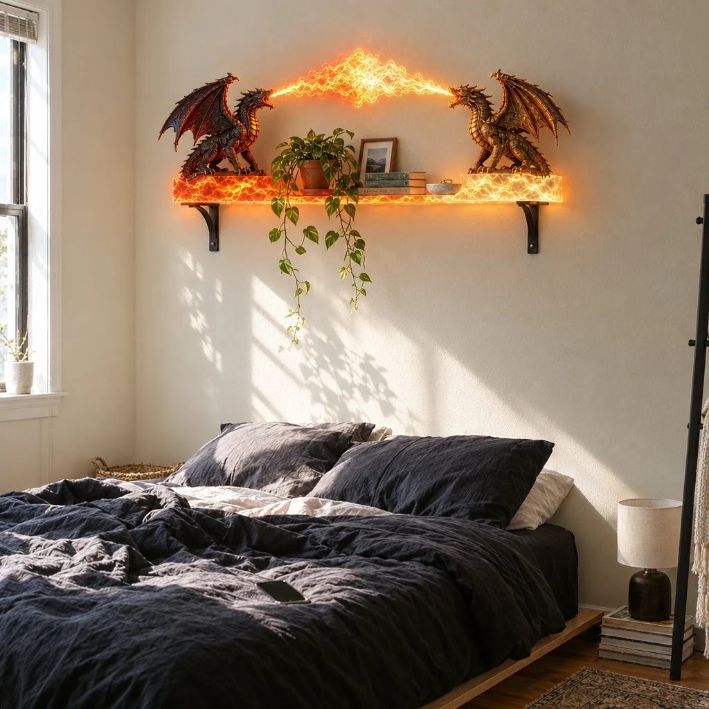 🐉 Dragon Duel Plasma Beam Wall Shelf Light