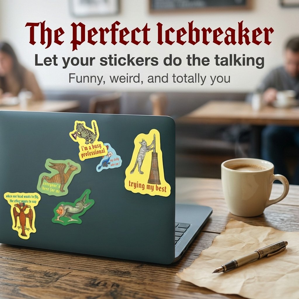 🎁Last Day Promotion 49% OFF🔥50‐Pack Medieval Meme Stickers – Extra‐Large, Waterproof, Peel & Stick