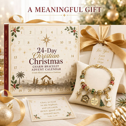 24-Day Christian Christmas Charm Bracelet Advent Calendar