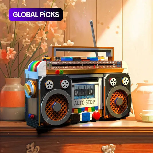 🔥49% OFF TODAY | Retro Vintage Radio Building Block Set – 554 Pcs DIY Nostalgic Music Player Display Model