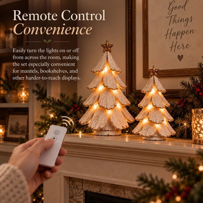 🎄 Vintage Lighted Christmas Tree Figurine | Remote-Controlled Glow