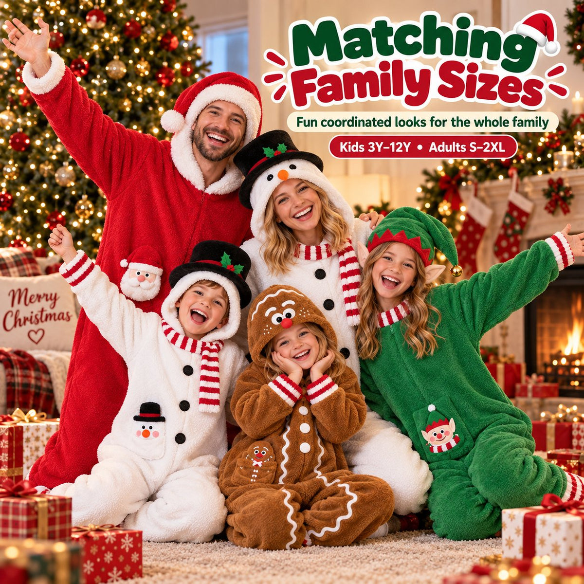 Goofy Mouth Christmas Plush Onesie | Soft Fluffy Family Holiday Costume