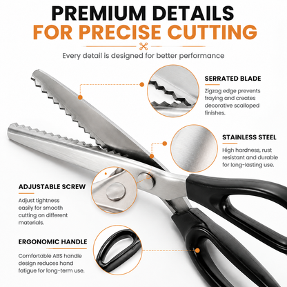 ✂️ Professional Pinking Shears – Sharp Serrated Fabric Scissors for Clean Zigzag Edges