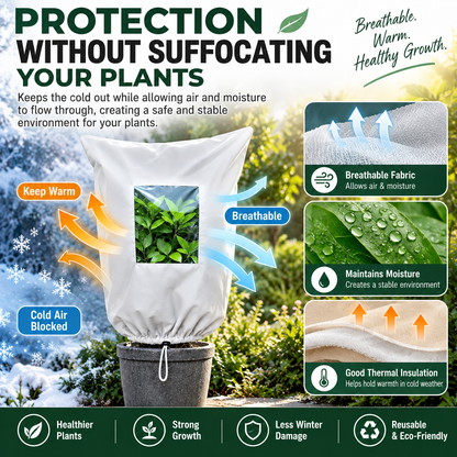 🌿🧊 WINTER GARDEN ESSENTIAL | Plant Frost Protection Cover – Breathable Reusable Cover for Shrubs, Pots & Young Trees