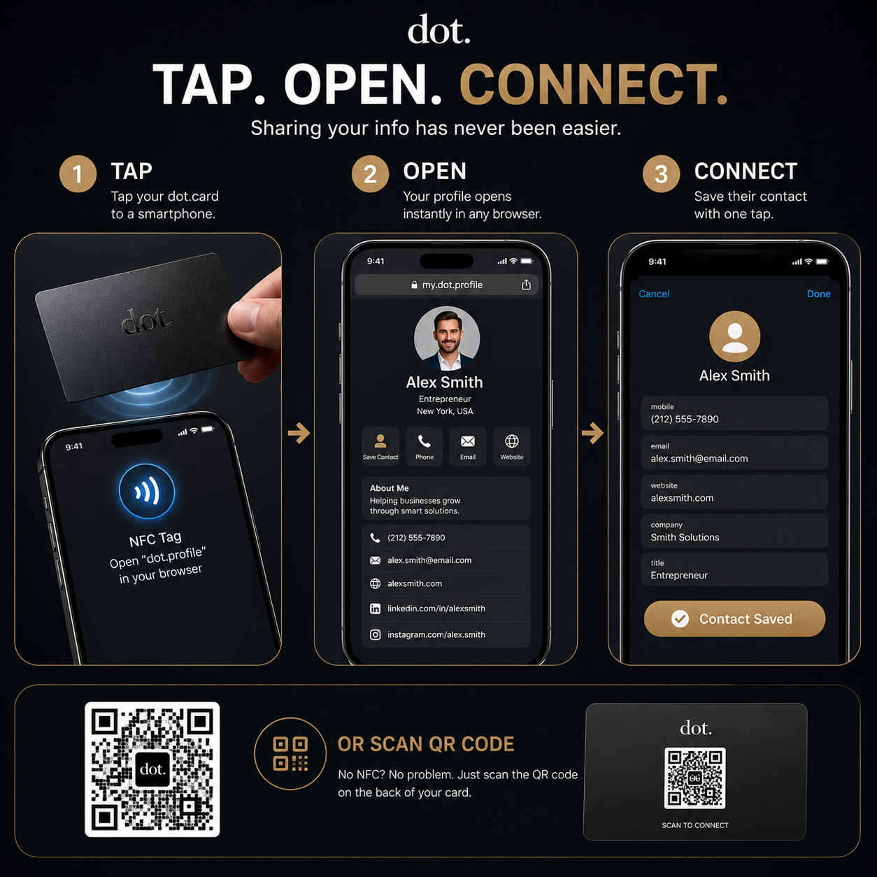 💼 💳 dot.Metal NFC Business Card – Smart Digital Contact Sharing Card