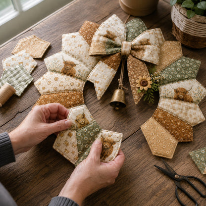 ⏳ Last Day 49% OFF – 🌿 Beginner-Friendly DIY Seasonal Patchwork Wreath Kit Collection | Complete Kit with Coordinated Fabrics, Wreath Materials & Step-by-Step Guide Included 💕