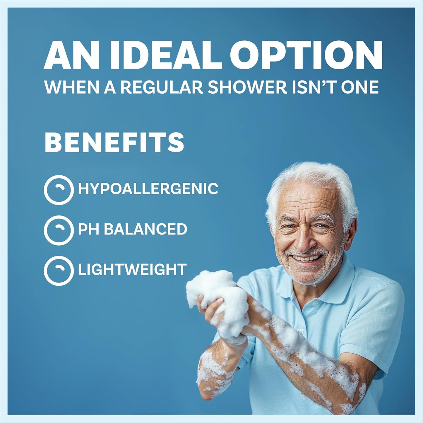 🎉✨Disposable Rinse Free Bathing Wipes - 25 Pack - All-in-1 Single Use Shower Wipes, Simply Dampen, Lather, and Dry Without Shampoo or Rinsing💧