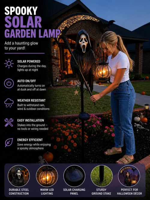 💀 Ghostface Grim Reaper Solar Garden Lantern