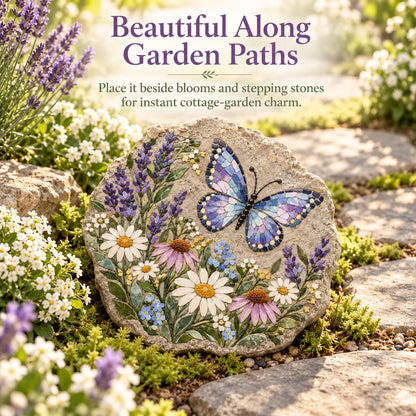 🦋 Butterfly Wildflower Mosaic Stepping Stone DIY Kit