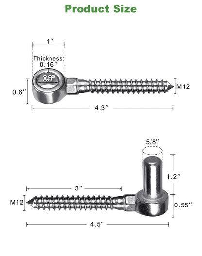 🔥Heavy-Duty M12 Fence Gate Hinge & Bolt Set (2-Pack)