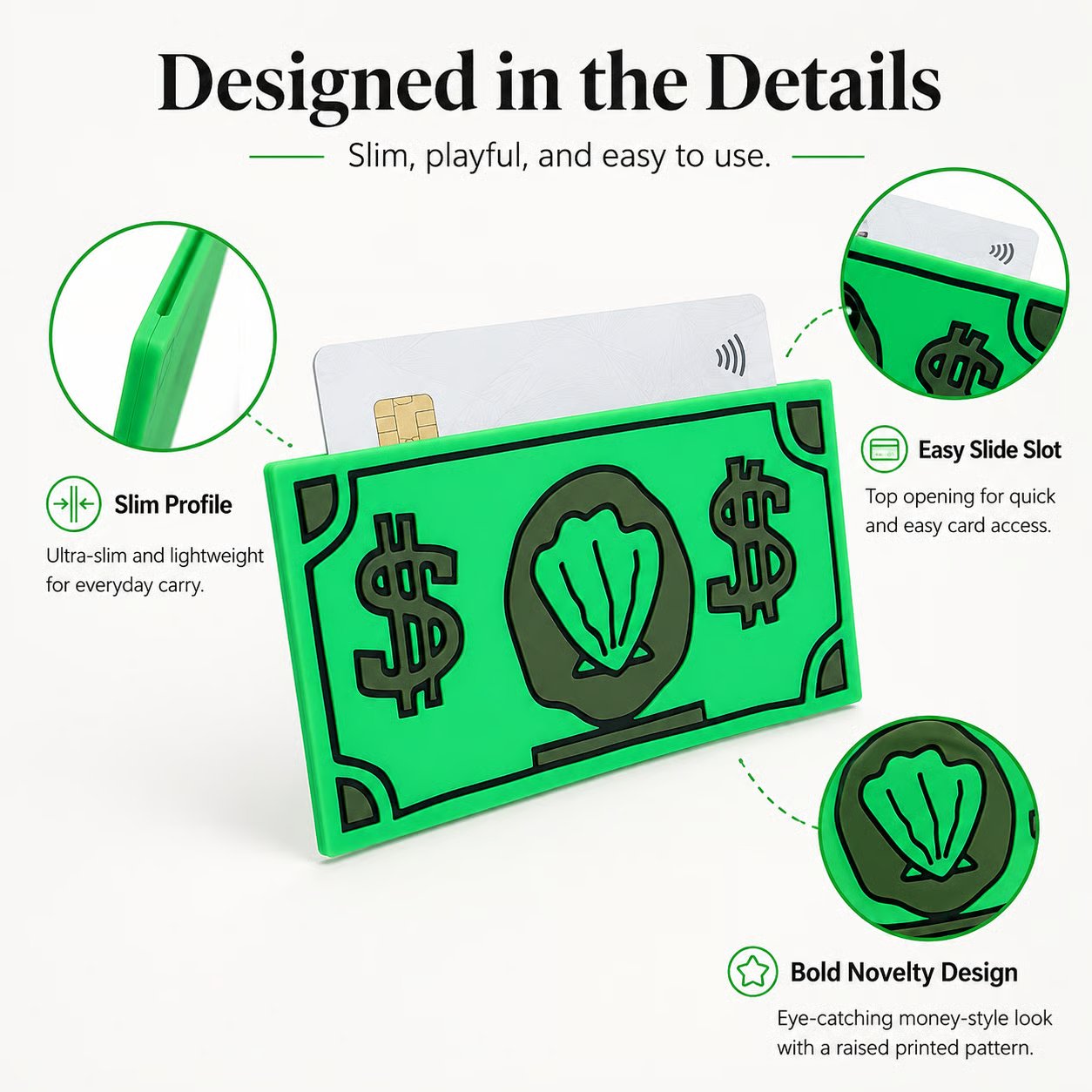 🐚Shell-style USD NFC card holder