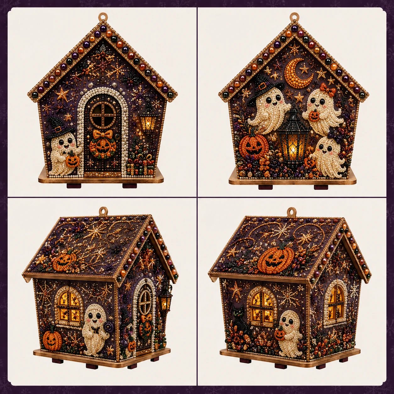 ⏳ Last Day 49% OFF – 🎃 Beginner-Friendly Moonlit Wooden Cottage 3D Pearl Art Kit Collection | Complete Kit with All Tools & Step-by-Step Guide Included 💕