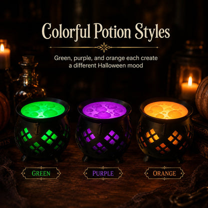 ⏳ Last Day 49% OFF – 🧙‍♀️ Glowing Witch’s Brew Cauldron Halloween Decor | Translucent Bubbling Potion Top with Flameless LED Tea Light Glow Effect ✨