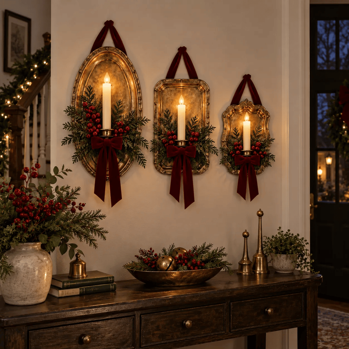 Heritage Glow Christmas Wall Candle Sconce