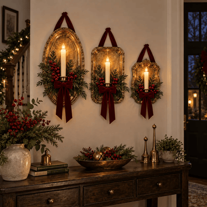 Heritage Glow Christmas Wall Candle Sconce