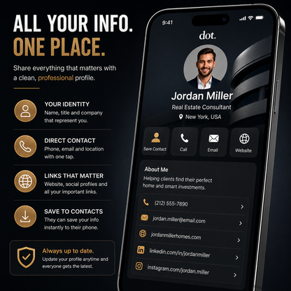 💼 💳 dot.Metal NFC Business Card – Smart Digital Contact Sharing Card