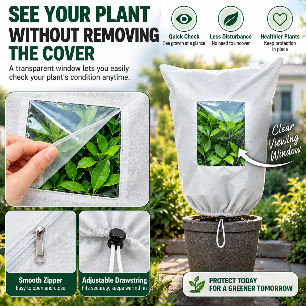🌿🧊 WINTER GARDEN ESSENTIAL | Plant Frost Protection Cover – Breathable Reusable Cover for Shrubs, Pots & Young Trees