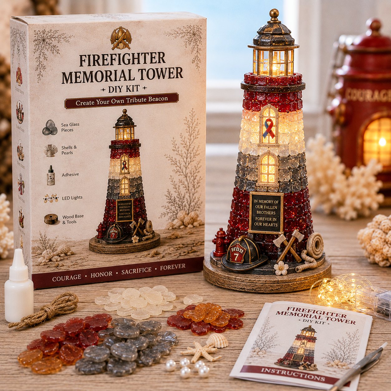 ⏳ Last Day 49% OFF – 🚒 Beginner-Friendly Vintage Firehouse Mosaic Light DIY Kit Collection | Complete Kit with Mosaic Pieces, LED Lights & Step-by-Step Guide Included 💕