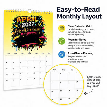 ⭐Early Bird Sale —2027 Year of the  Wall Calendar – Bold Graffiti Humor Calendar📆