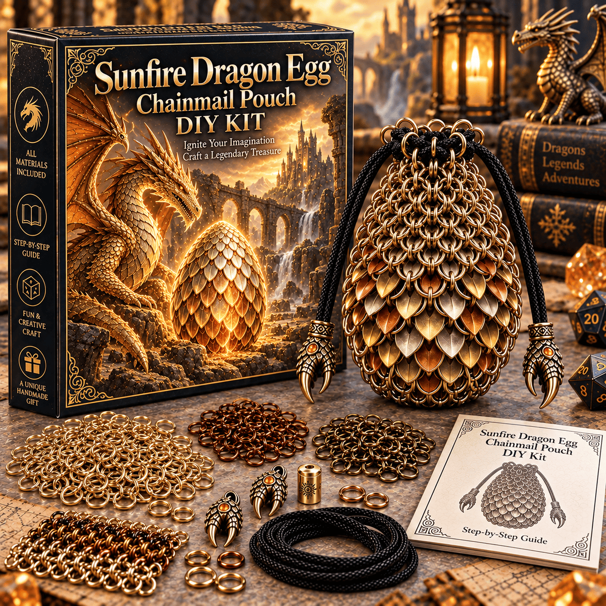 🔥Last Day 49% OFF - 🐉 Dragon Egg Chainmail Pouch DIY Kit
