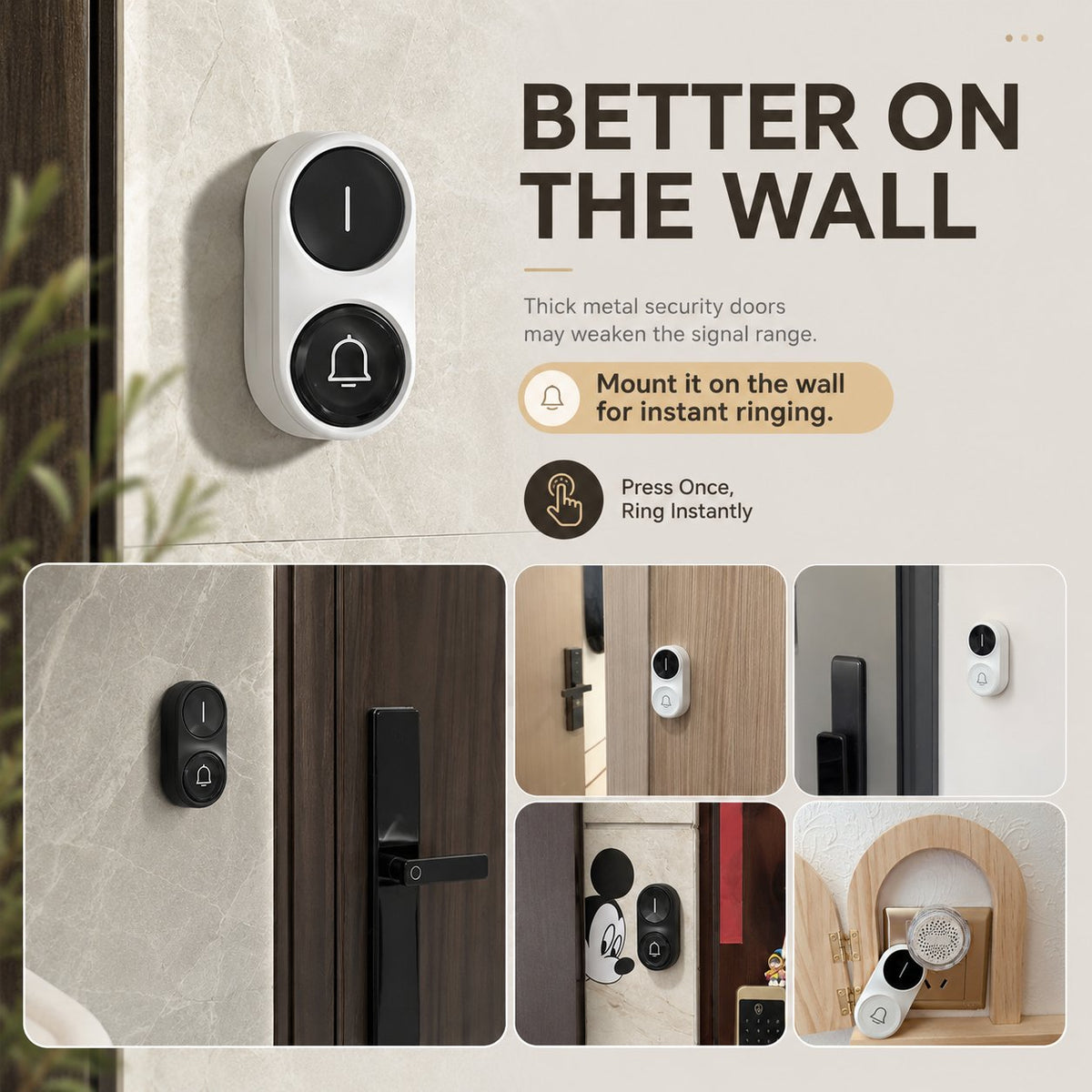 Light-Up Wireless Doorbell & Plug-In Chime
