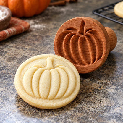 Patterned Wood Cookie Embosser | Seasonal Party & Gift Cookie Prep