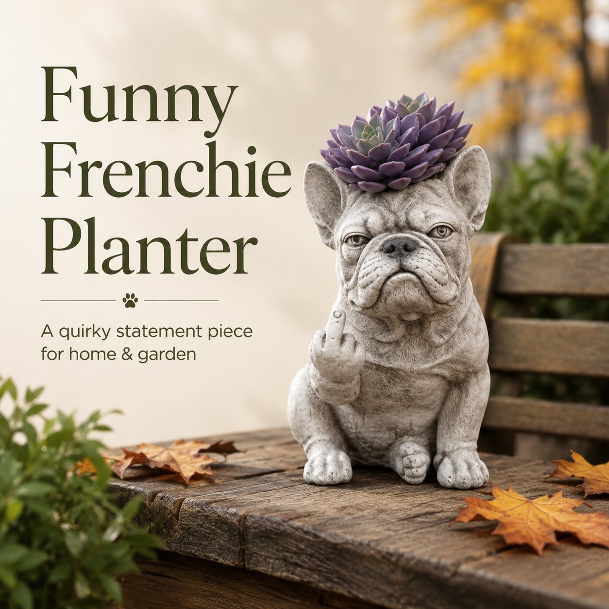 GRUMPY DOG PLANTER