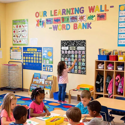 📅Back to School 2026-2028 Classroom Pencil Calendar Pocket Chart | 82 Educational Activity Cards🖍️