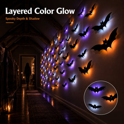 LED Bat Swarm Silhouette Lights, Transform Your Wall Into A Halloween Haunt