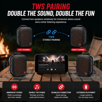 🏃 Outdoor Clip-On Bluetooth Speaker | Waterproof Speaker for Running & Cycling