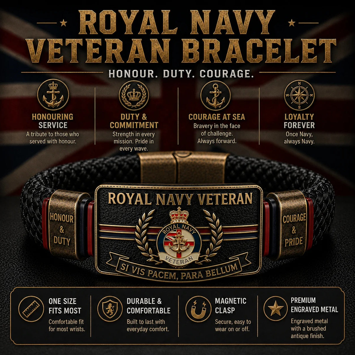 Royal Navy Veteran bracelet details