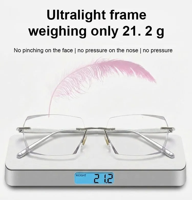 🔥Buy 1 Get 1 Free (2 pairs) – 【Co-Created by Designers】Gypsophila Smart Zoom and Color-Changing Reading Glasses