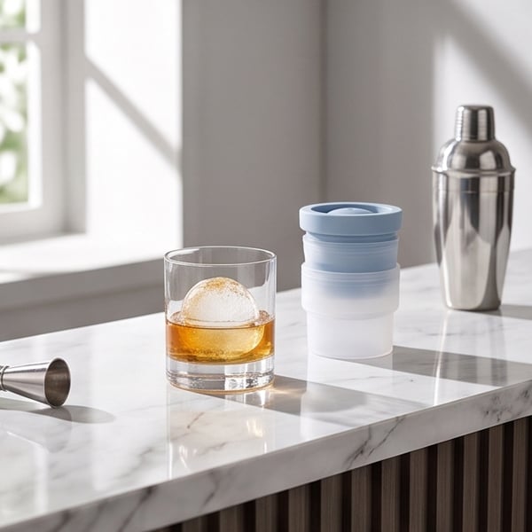 Ice Ball Maker Mold, Stackable Ice Sphere Tray For Easy Bar Drinks
